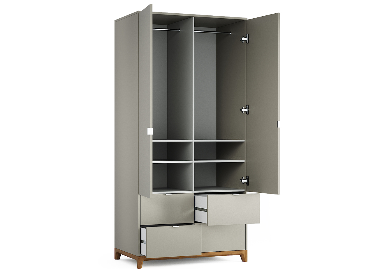 Шкаф распашной двухдверный с ящиками зеленый Case №4 THE IDEA  210406 Зеленый  - Вид №2