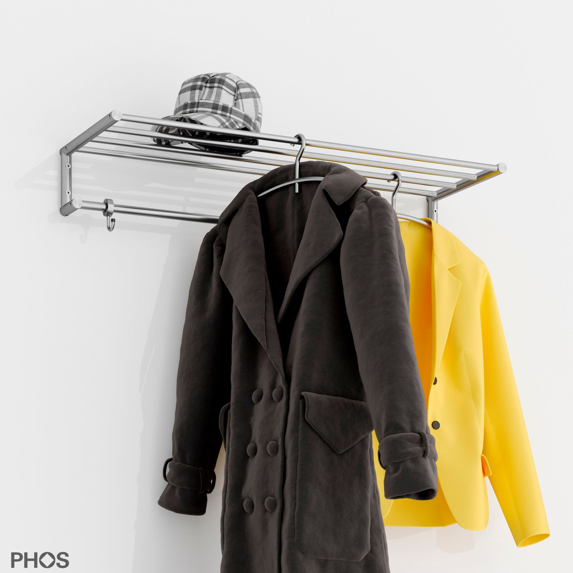 G18-500 Навесной шкаф g18, узкий, с 5 платяными штангами - ширина 50 см PHOS  - Вид №1