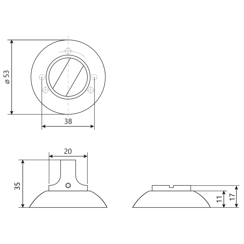 Завертка дверная круглая Armex WC-1403 алюминий цвет графит STLM-2211504 - Вид №4
