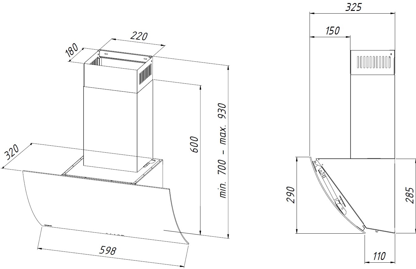 9940340 Вытяжка наклонная Akpo WK-4 Clarus eco II черный/черный STDN-0094810 - Вид №11