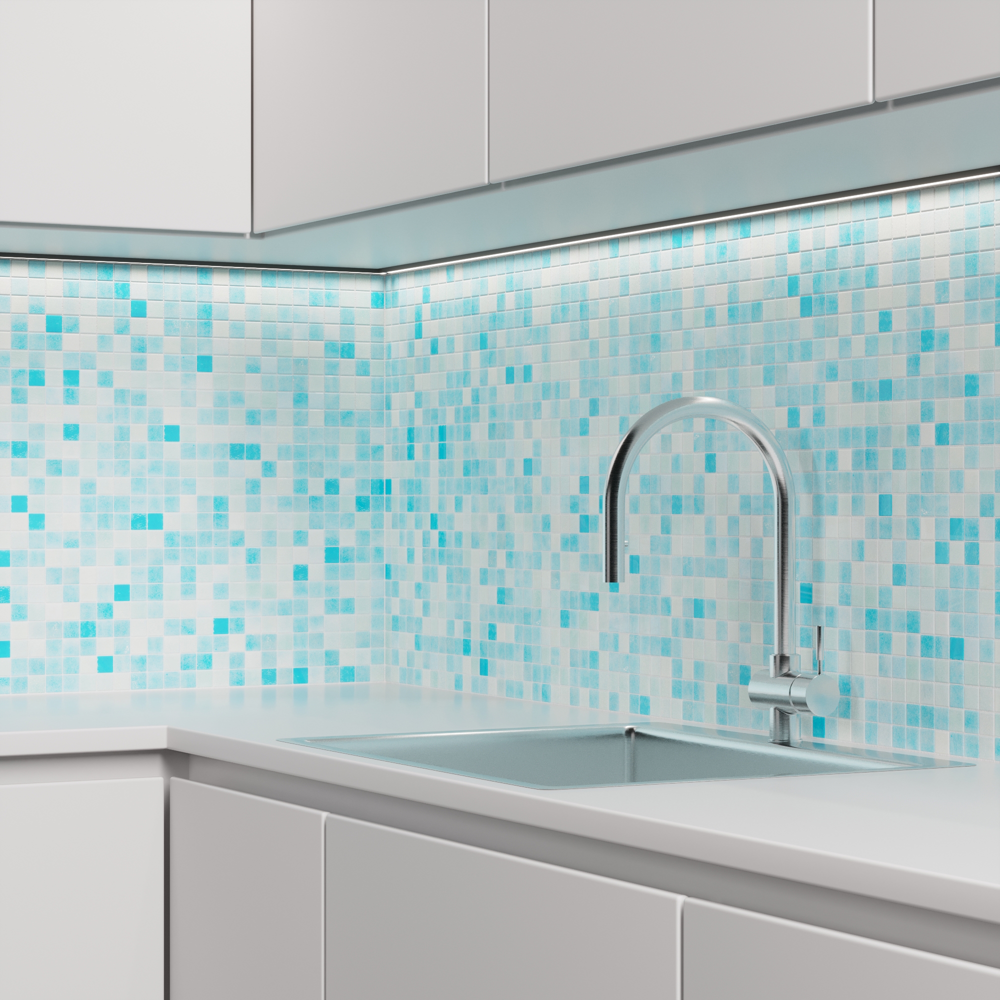 83681528 Мозаика Laguna Aqua стекломасса 31.1x4.9 см цвет разноцветный Мозаика Onix STLM-0043357 Santreyd  - Вид №6