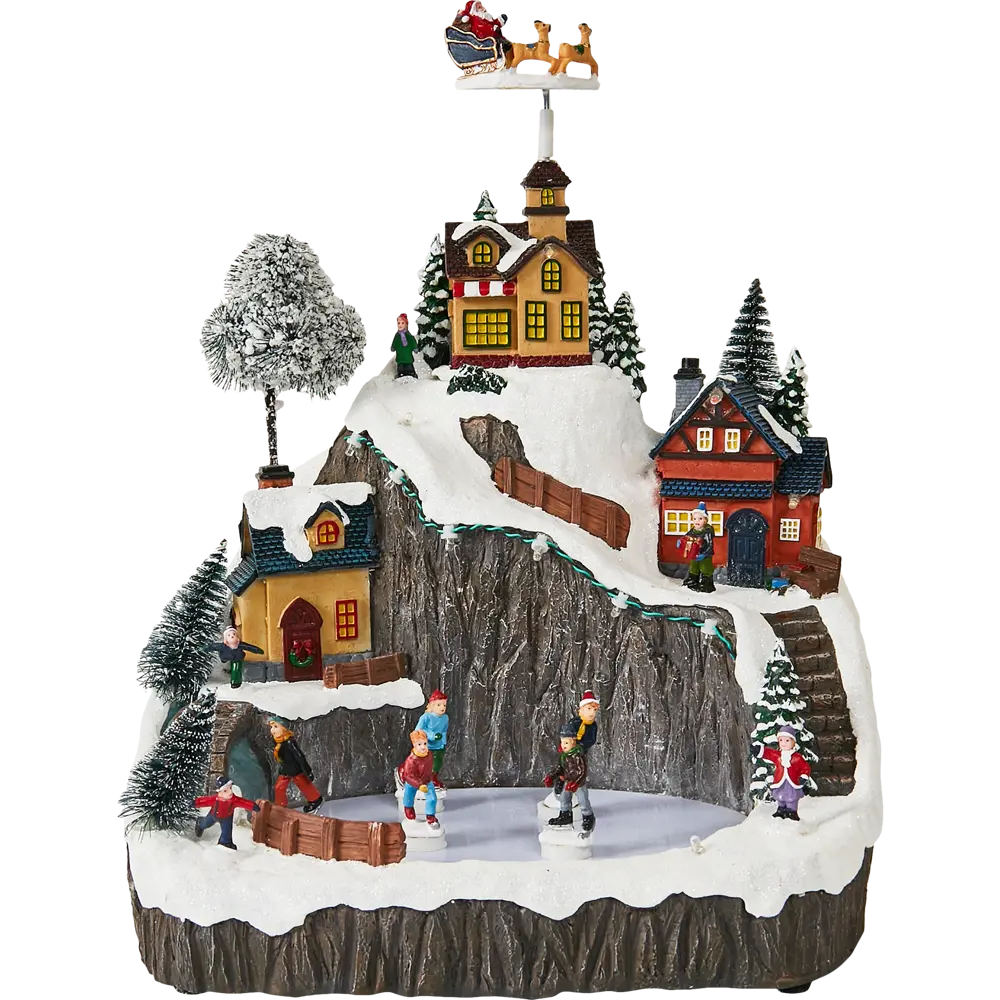 87547209 Композиция новогодняя светодиодная Каток в скалах 27x22x29 см STLM-0949518 Santreyd  - Вид №1