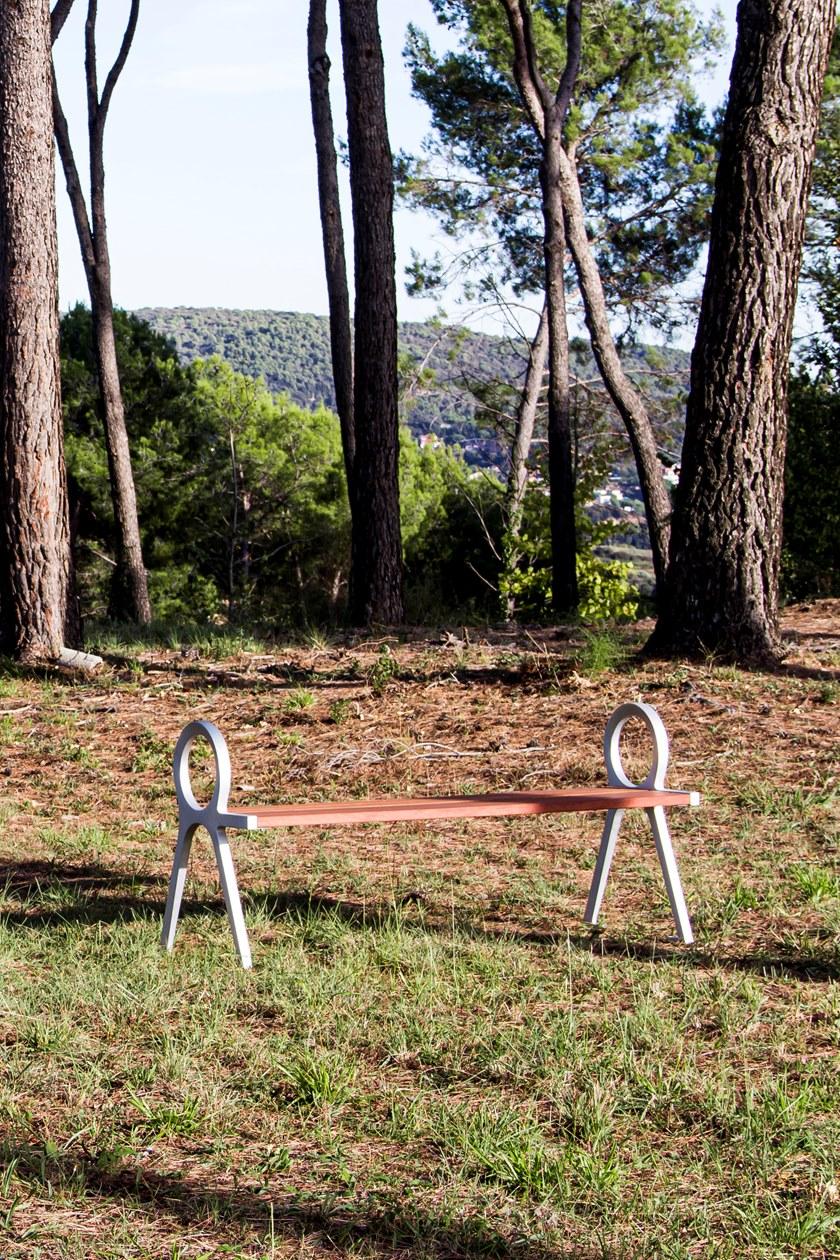 URBIDERMIS Скамья из дерева с подлокотниками без спинки sun-id-1360788 - Вид №2