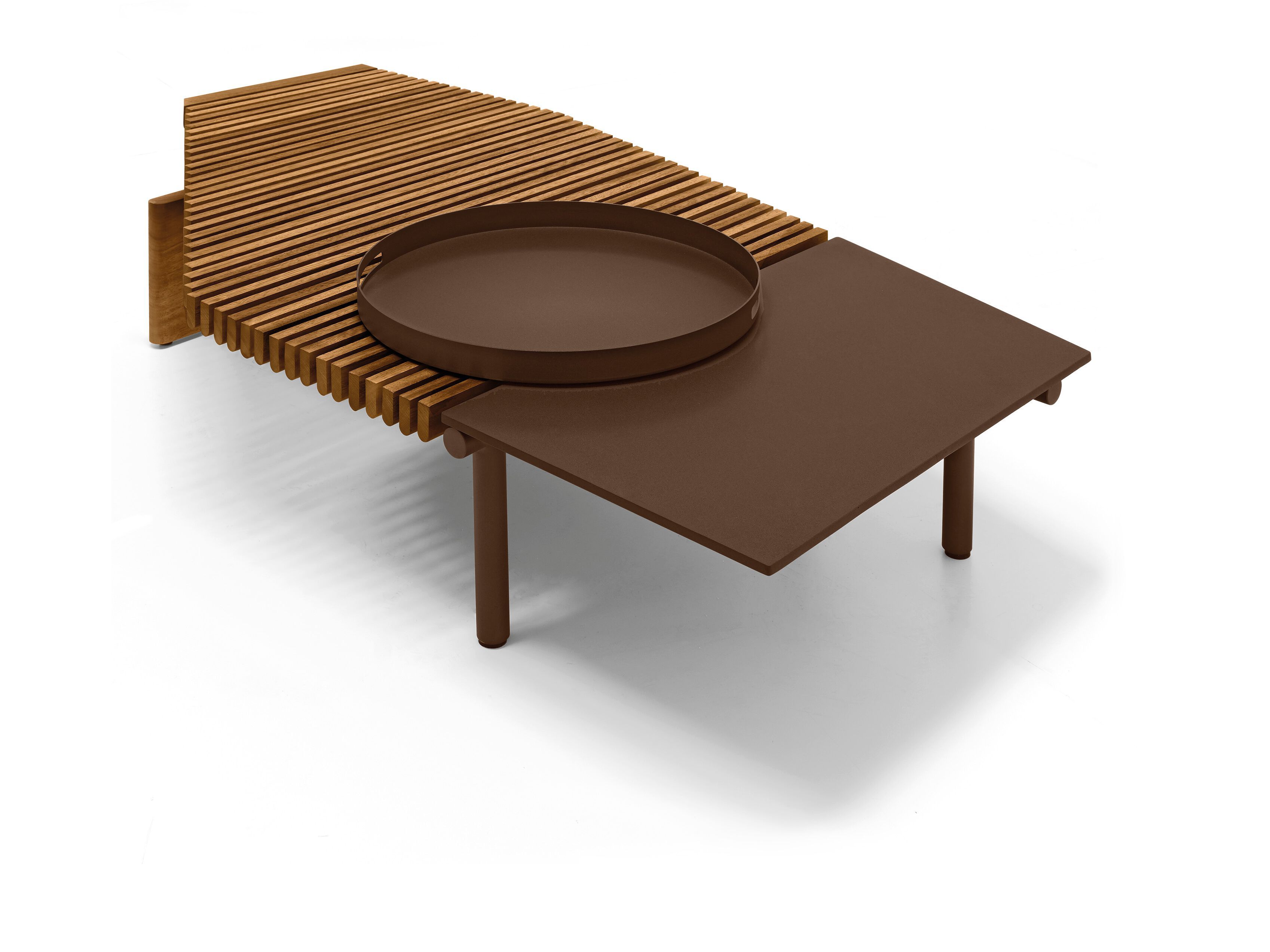 Низкий садовый стол из стали и дерева Arketipo TALAMONE ARCH-00093753