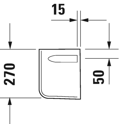 08571700002 Полупьедестал для раковины овальная Duravit D-Code - Вид №3
