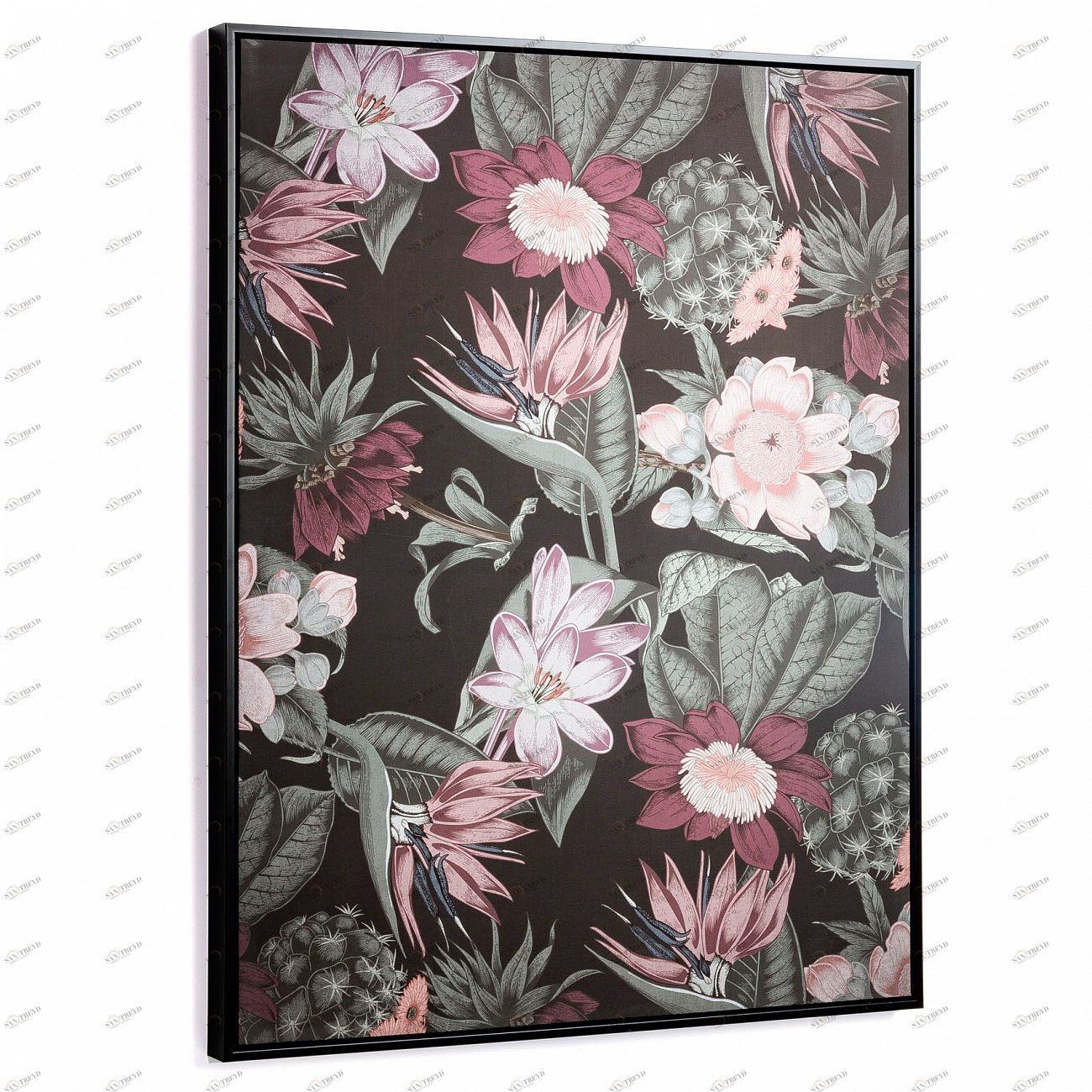 Картина на холсте 90х60 см черная Natures от La Forma LA FORMA NATURES 343087 Розовый;черный;разноцветный 
