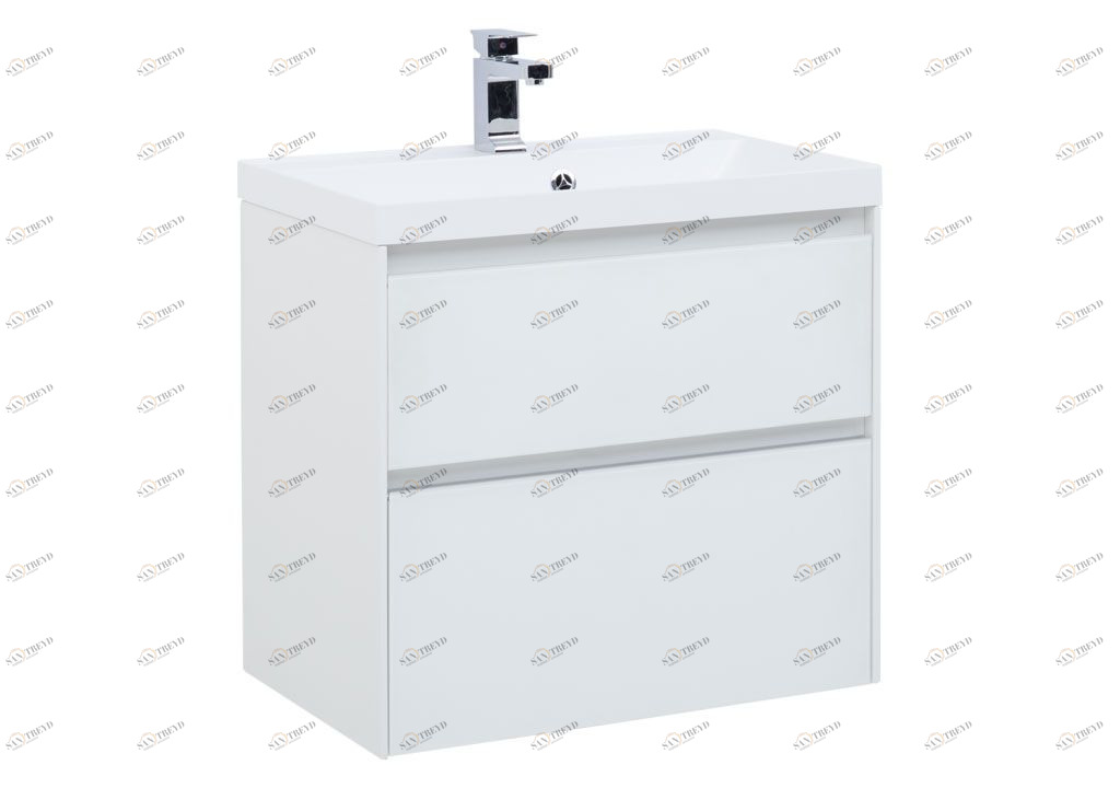 Тумба с раковиной Aquanet Гласс 70 белый 0020670000179394