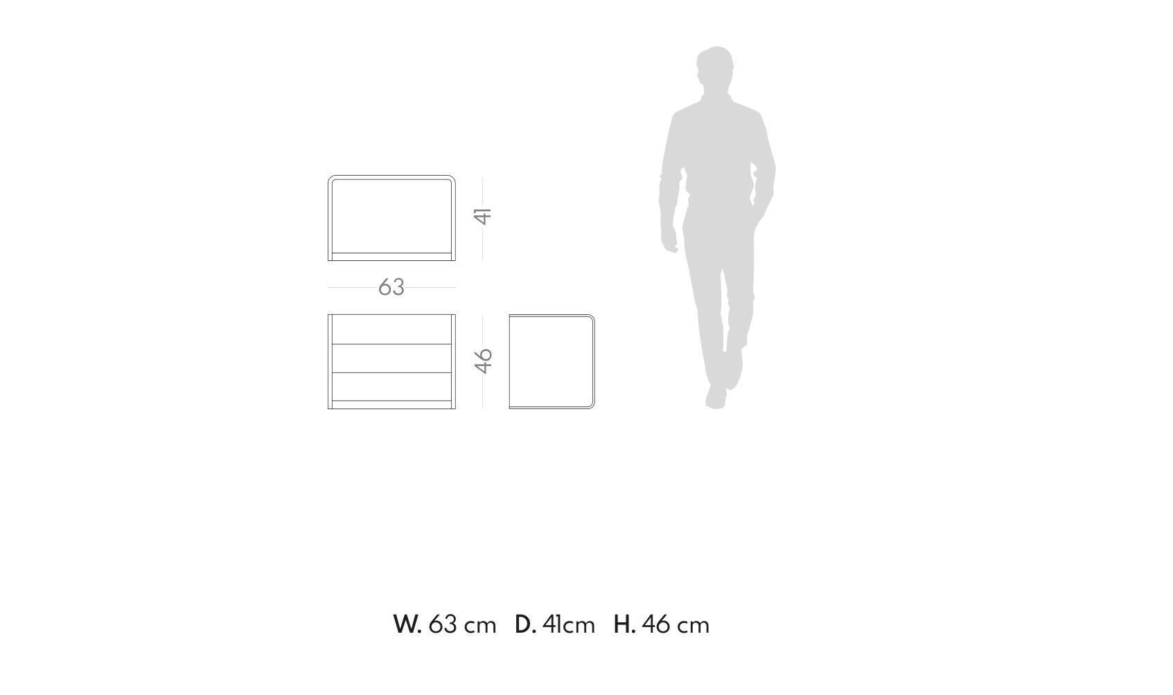 Деревянная квадратная тумбочка с ящиками PRADDY Metro ARCH-00052178 - Вид №2