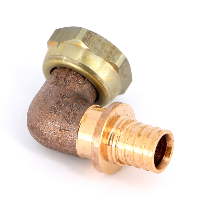 Угол надвижной В бронза REHAU 16 x 1/2" с накидной гайкой 456396 - Вид №3