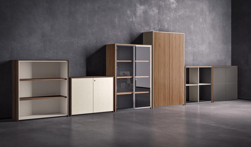 Sinetica Высокий открытый лакированный деревянный стеллаж для офиса Executive cabinets sun-id-1498239 - Вид №2