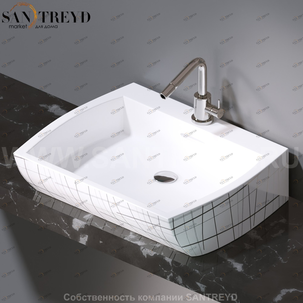 L282.415P Накладная раковина на столешницу  овальная A. e T. Italia SQUARE AeT ITALIA