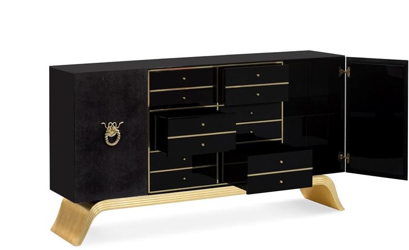 KOKET Буфет из лакированной кожи с распашными дверцами sun-id-1368501 - Вид №2