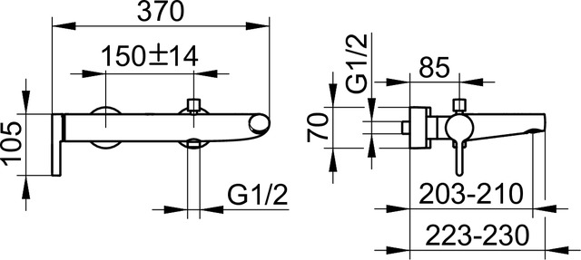 51520050100 Однорычажный смеситель для ванны DN 15 KEUCO Edition 400 - Вид №2