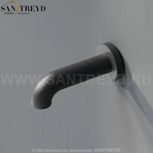 Настенный смеситель 15 см MET0033E FEZ для ванны черный матовый