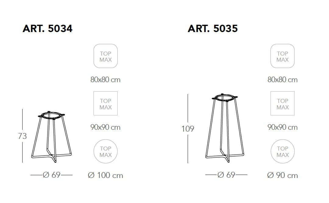 Алюминиевый и стальной контрактный стол с 4-спицевым основанием S-CAB Atomo ARCH-00086411 - Вид №10