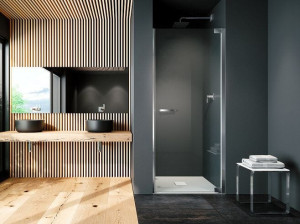 Стеклянная ниша душевая кабина с распашной дверью