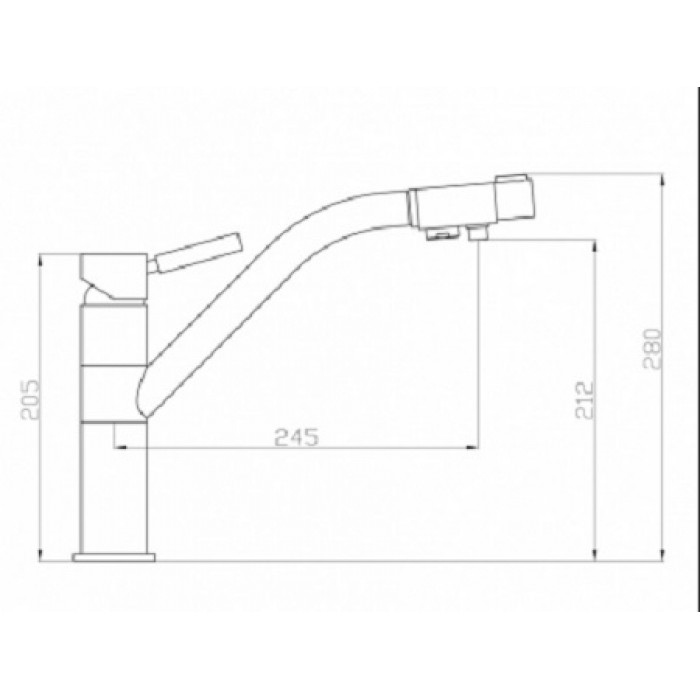 Zorg ZR 401 KF черный металлик Смеситель для кухни Zorg 280х245  - Вид №2