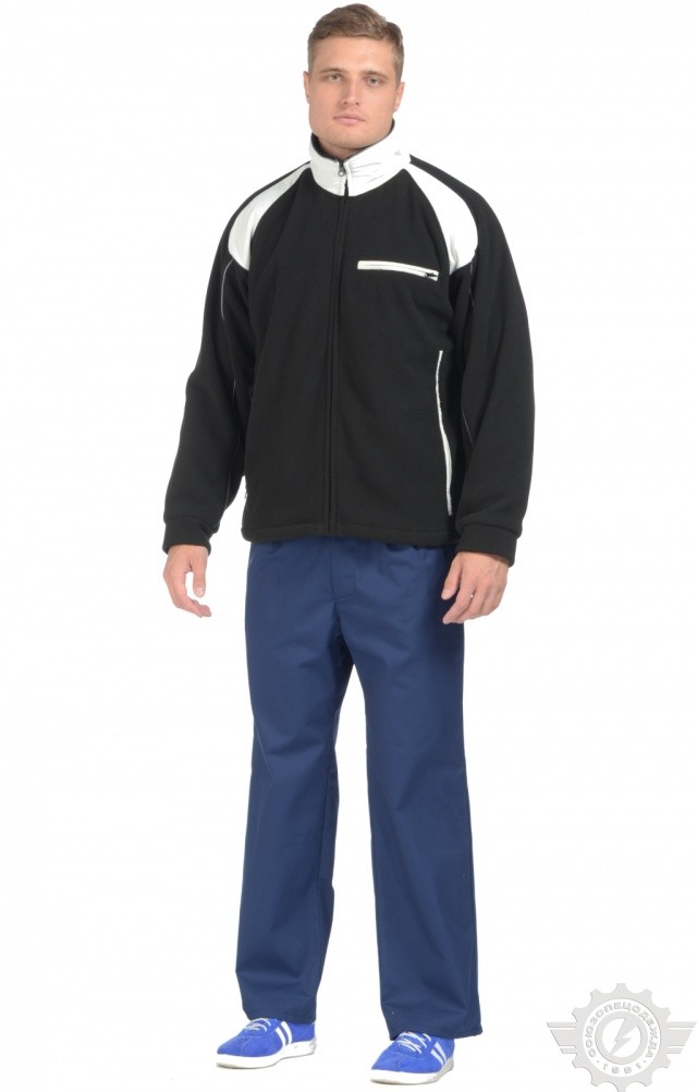 61330 Куртка "Стиль" ткань "Флис" черно-белая  Зимняя спецодежда  размер XXXXL(64-66)  - Вид №4