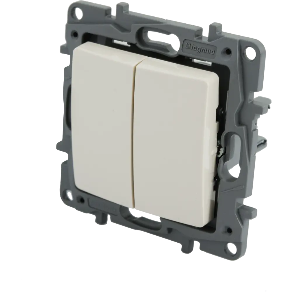 Legrand Etika: двухклавишный выключатель с подсветкой в цвете слоновая кость 82153474 STLM-0020579