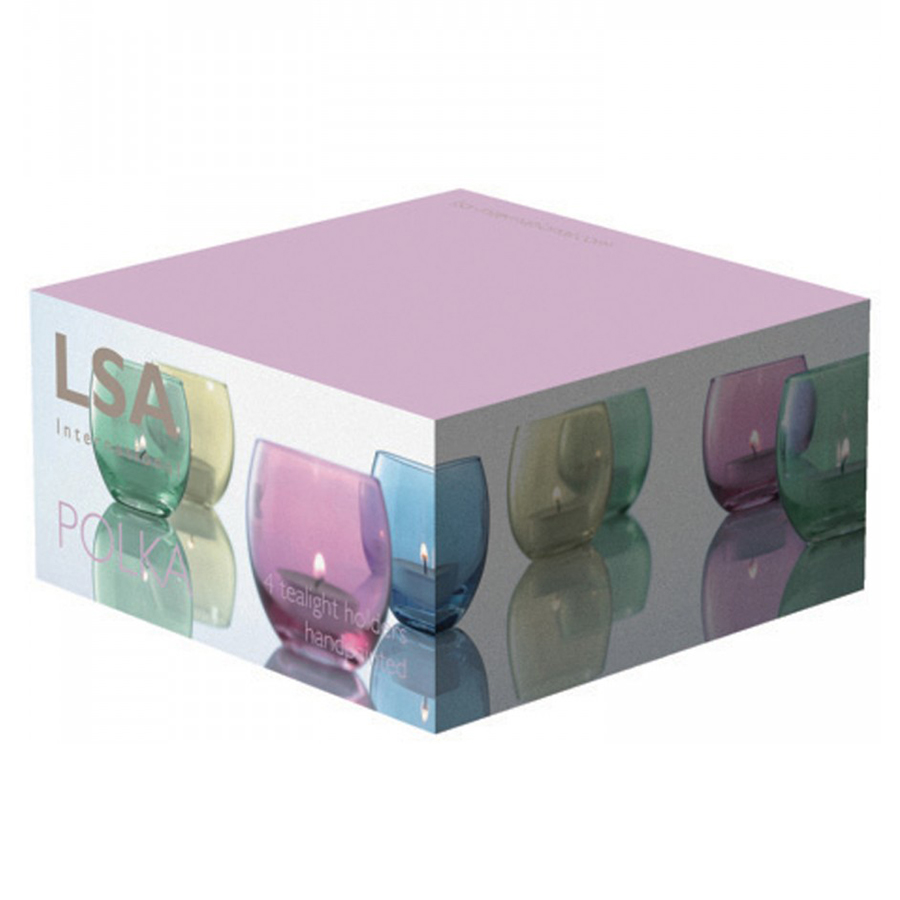 G570-06-294 Набор из 4 подсвечников для чайных свечей polka пастель LSA International  - Вид №14