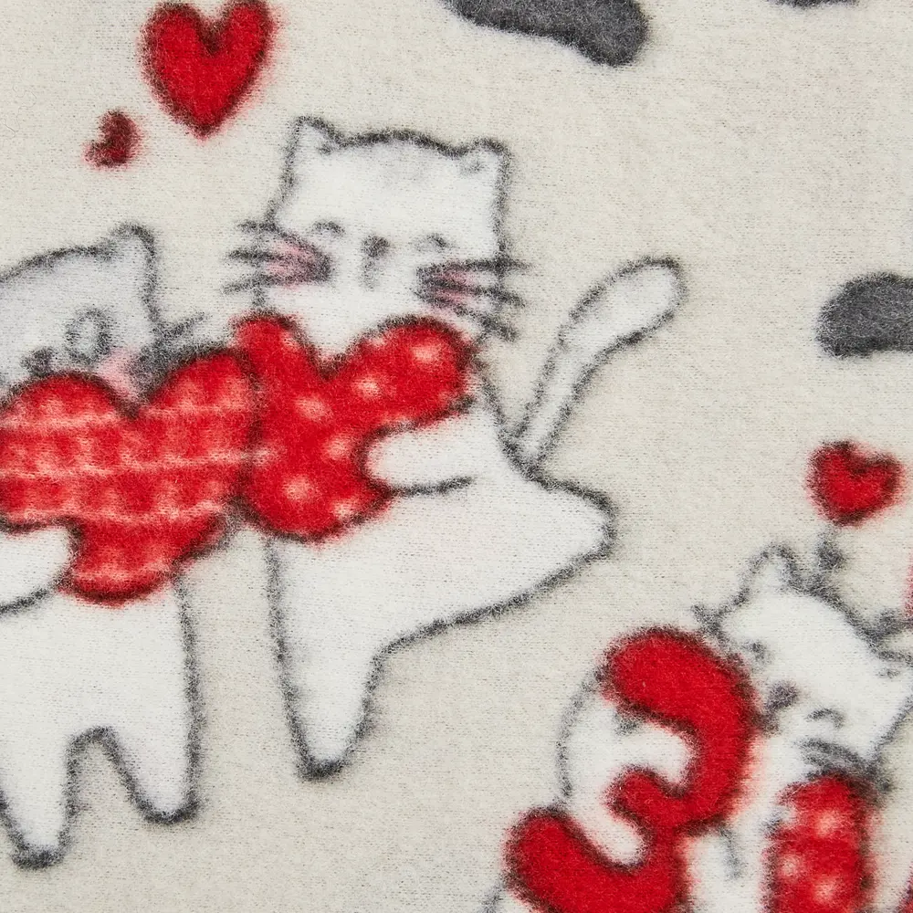 Плед Kitty Love 120x150 см флис цвет белый 89337337 STLM-2188731 Ardenza - Вид №1