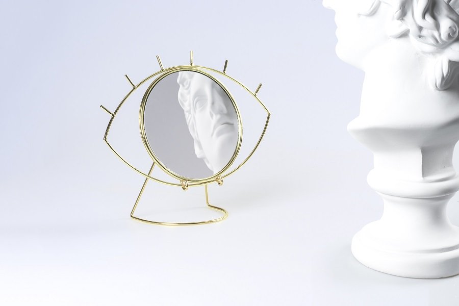 Зеркало в форме глаза декоративное настольное в золотой раме Cyclops DOIY ДИЗАЙНЕРСКИЕ 253266 Золото  - Вид №3