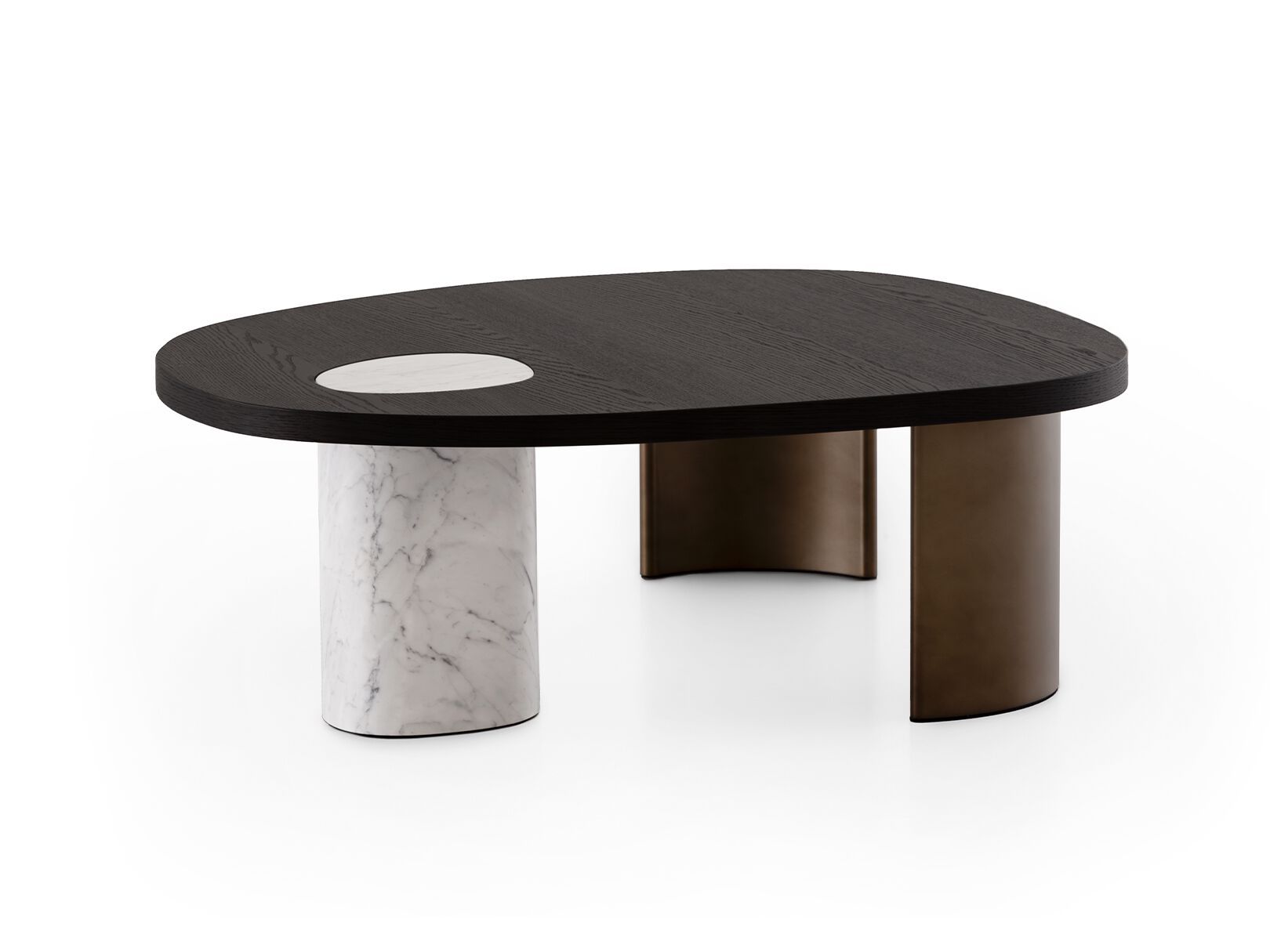 Журнальный столик из каррарского мрамора с деревянной столешницей Morica Design Haute Couture ARCH-00078736