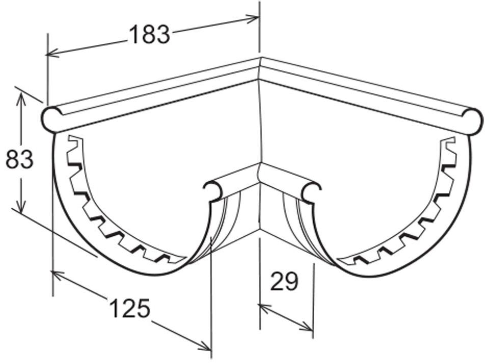 First Corporation Уголок одинарный для желоба из ПВХ First plast An125m - Вид №1