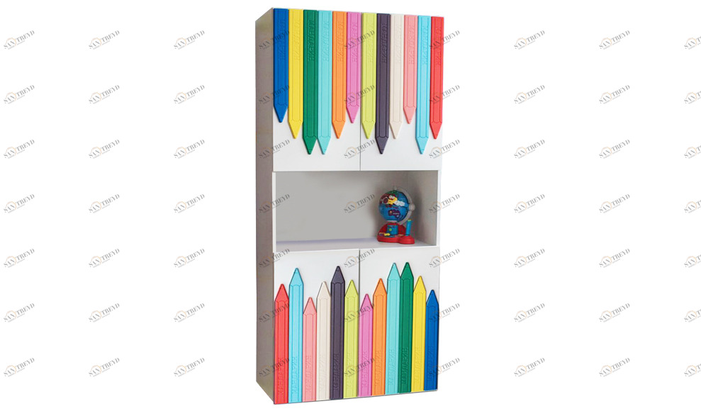 Шкаф детский большой "Карандаши" МАНДАРИН ПРОДЛЕНКА 178759 Разноцветный Santreyd 