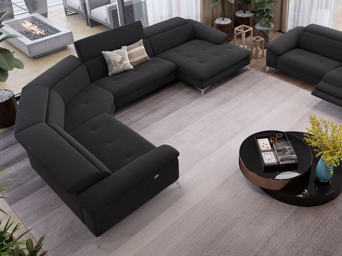 Тканевый диван с полуостровом Sofanella Stella ARCH-00099651 - Вид №4