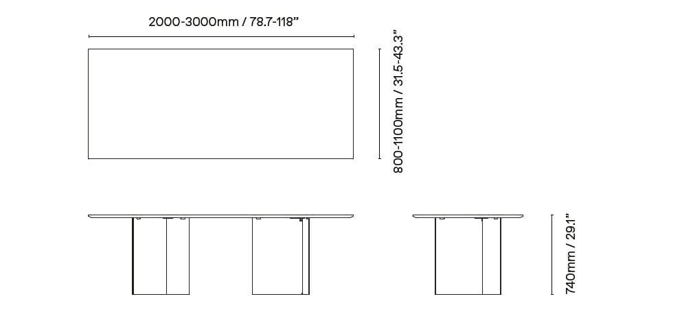 Прямоугольный алюминиевый стол и дубовая столешница Ross Gardam ARCH-00153044 - Вид №4