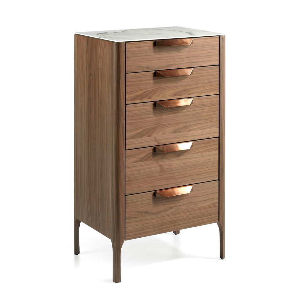 Комод деревянный высокий с 5 ящиками орех CP1806-A от Angel Cerda ANGEL CERDA ДИЗАЙНЕРСКИЕ 321300 Коричневый;орех  - Вид №3