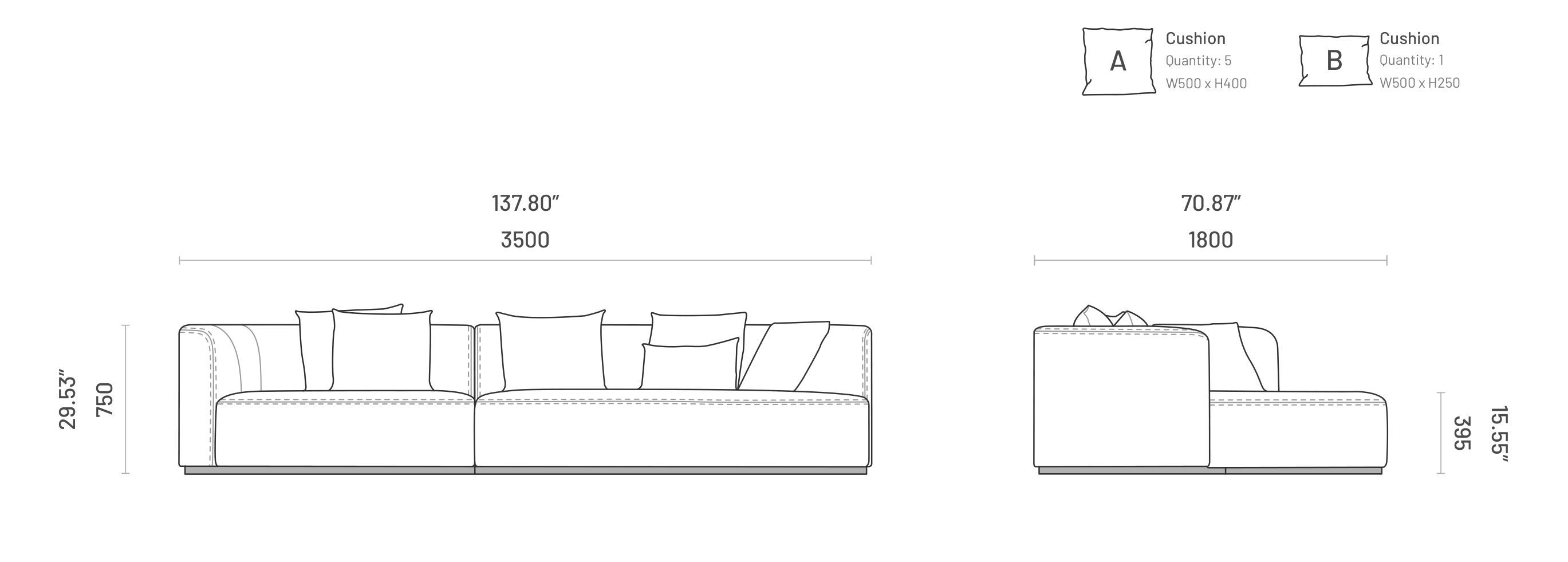 Диван с полуостровом Domkapa CHLOE ARCH-00040741 - Вид №4