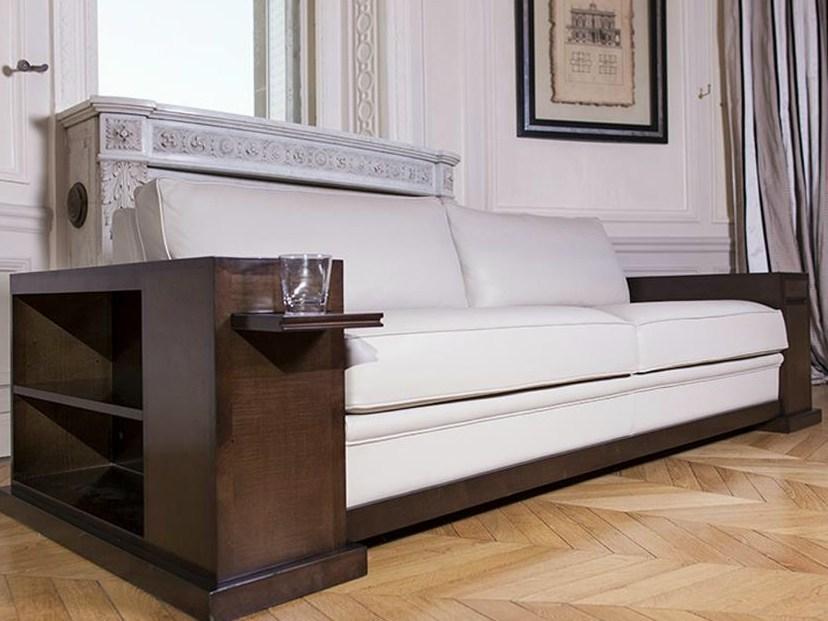 HUGUES CHEVALIER Кожаный диван с полкой для журналов Iconic sun-id-1488978 - Вид №1