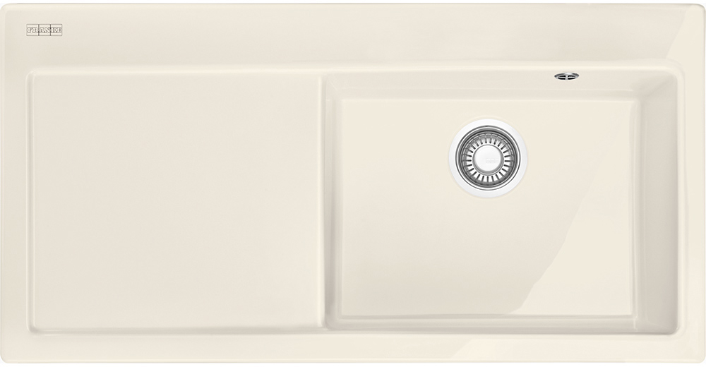 124.0335.859 Best, серия mythos, керамика, мойка mtk 611-100, установка сверху, вентиль-автомат, чаша слева, ваниль Franke Franke Mythos 