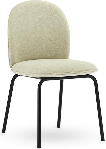 603129 Стул обивки туза полная черная сталь, основная ветка лен Normann Copenhagen Ace