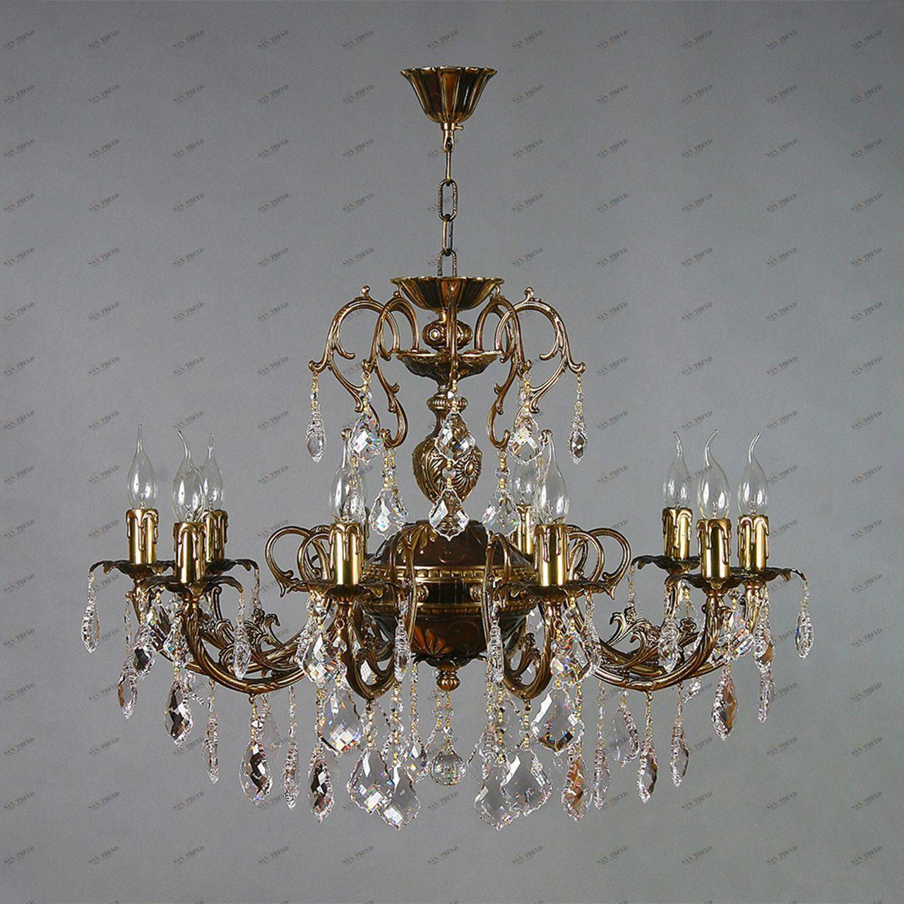 Подвесная люстра Ambiente Alicante 8888/10 PB Leaf Crystal бронза AMBIENTE ДИЗАЙНЕРСКИЕ, ALICANTE 188263 Бронза 