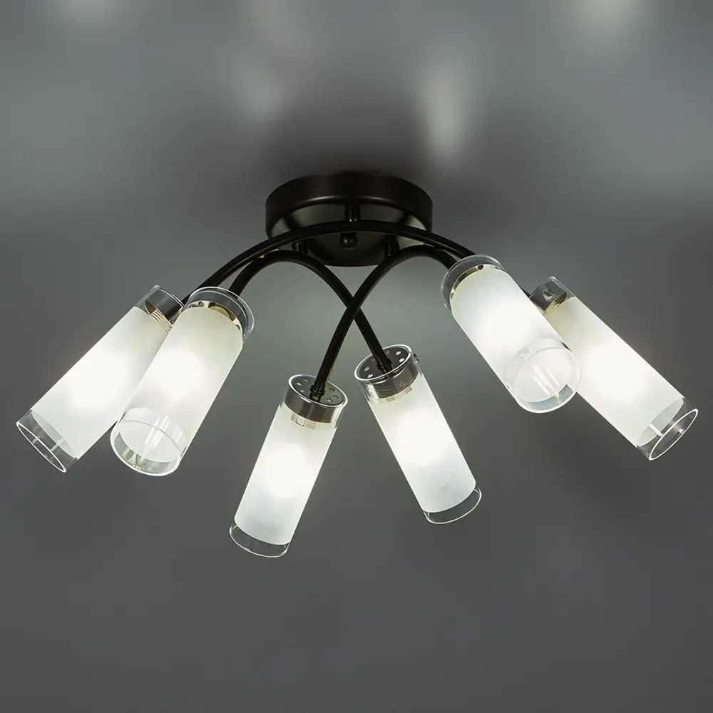 Потолочная люстра Люпин КС30098/6C, 6 ламп, 18 м², цвет белый/чёрный КЛЮЧНИК STLM-2009233 - Вид №1