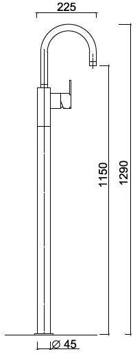 Rubinetteria Giulini Смеситель для умывальника напольный с регулируемым изливом Surf F5890 - Вид №2
