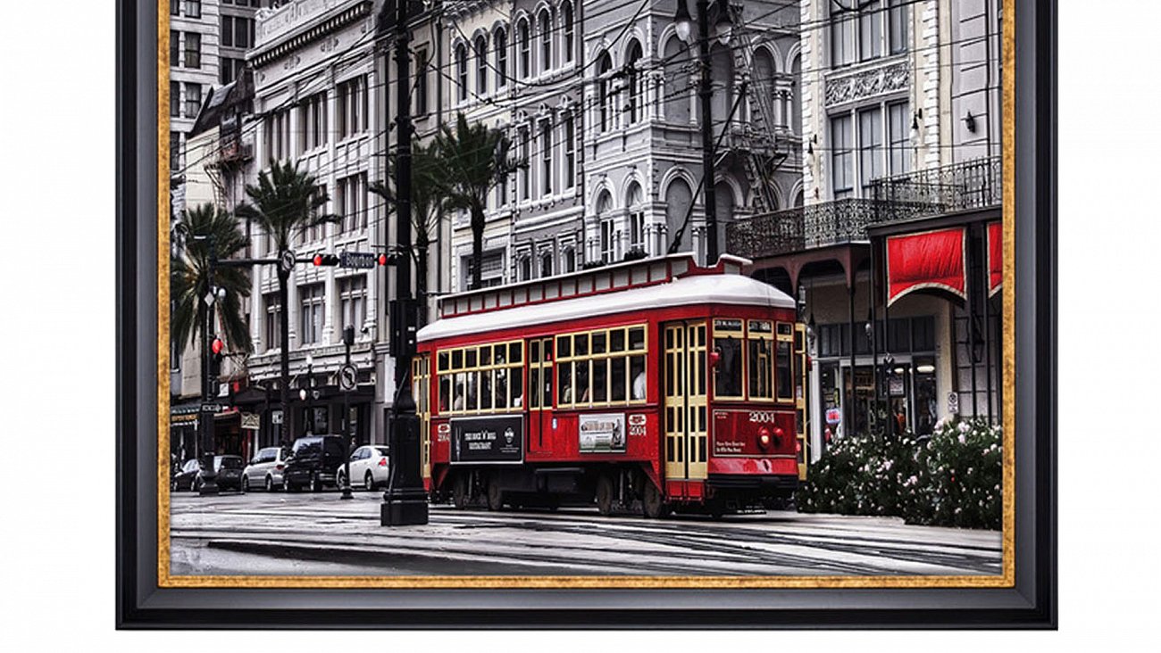 Постер квадратный на художественной бумаге 100х100 см "Трамвай Иль-де-Франса" EVENHOME ДИЗАЙНЕРСКИЕ 00-3878785 Белый;черный  - Вид №2