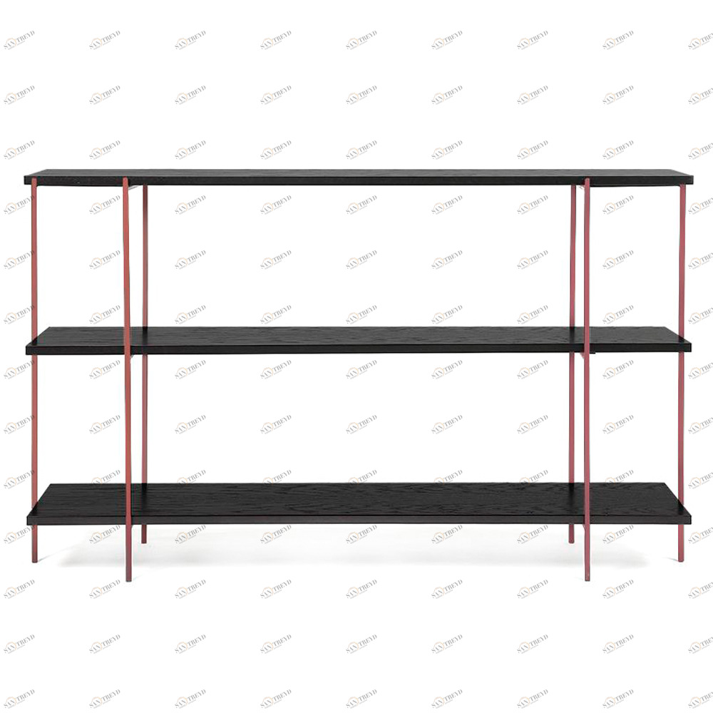 Стеллаж металлический медный, черный дуб Florian copper INTELLIGENT DESIGN  260760 Медный;черный 