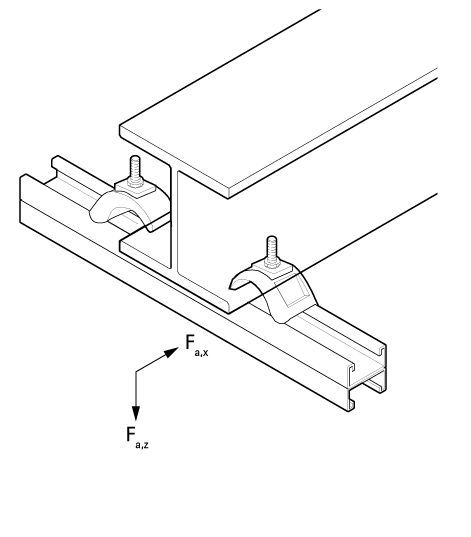 6073300 Монтажные профиля BIS Strut 41x21D Комплект балочных зажимов монтаж между стенками стальных конструкций WALRAVEN  - Вид №2