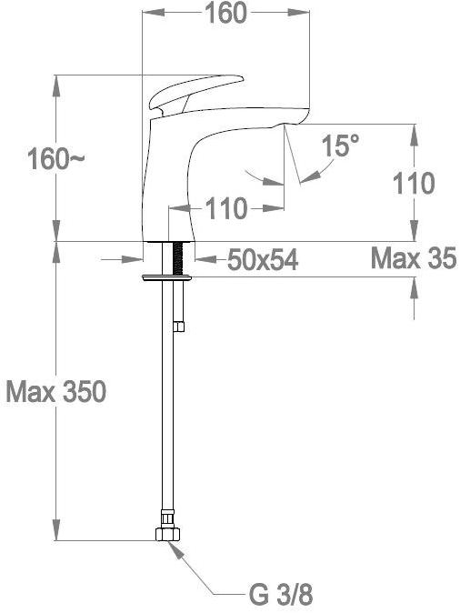 Fir Italia Смеситель для умывальника, однорычажный, без сливного крана Synergy open 93 9311200 - Вид №4