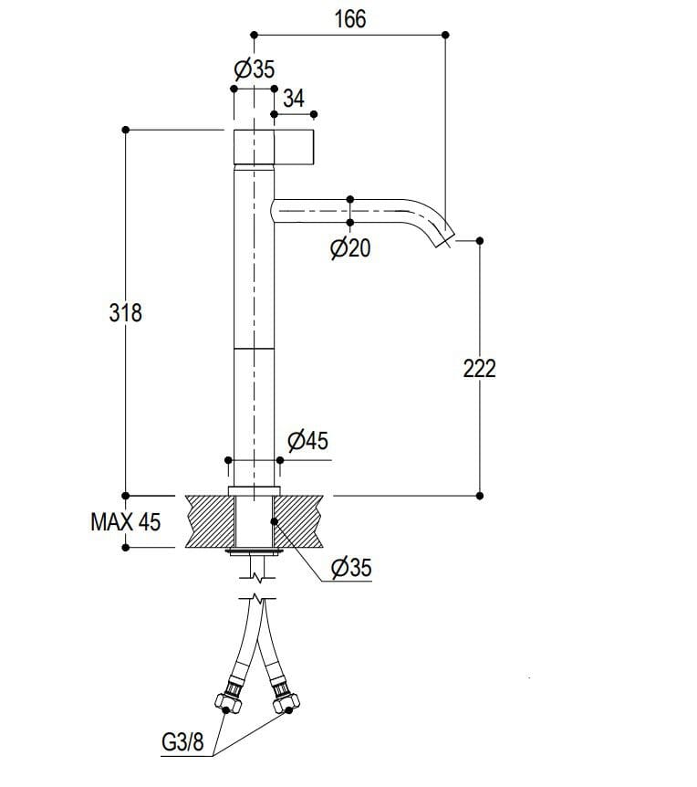 Однорычажный смеситель для раковины из нержавеющей стали Ritmonio Dot316 Round ARCH-00147308 - Вид №1
