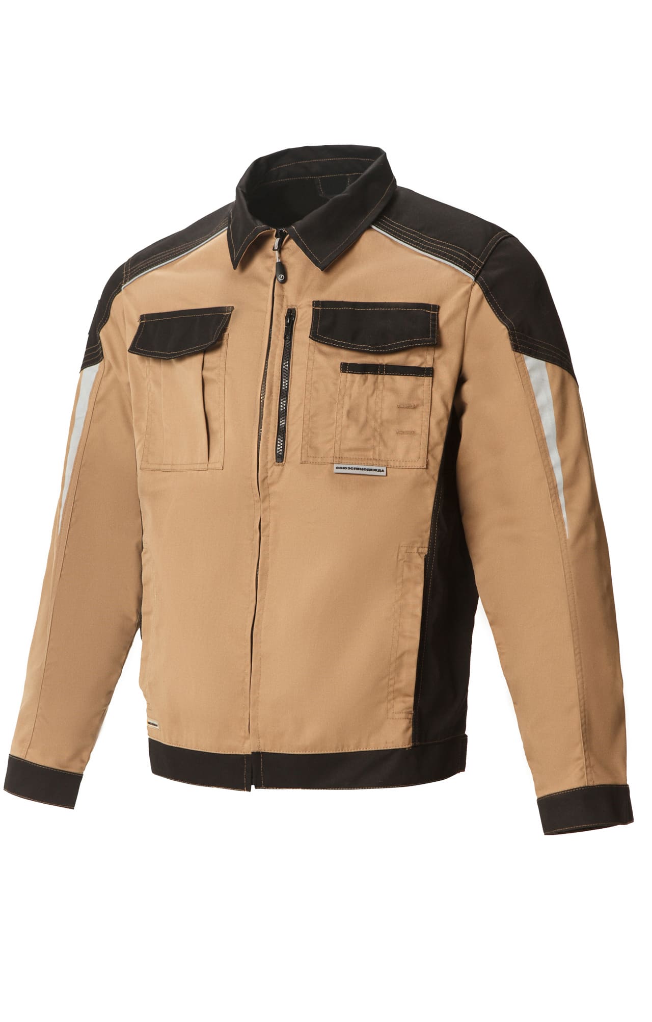 64631 Костюм  NEW 2 бежевый с черным STATUS  Летняя спецодежда  размер 52-54/170-176  - Вид №1