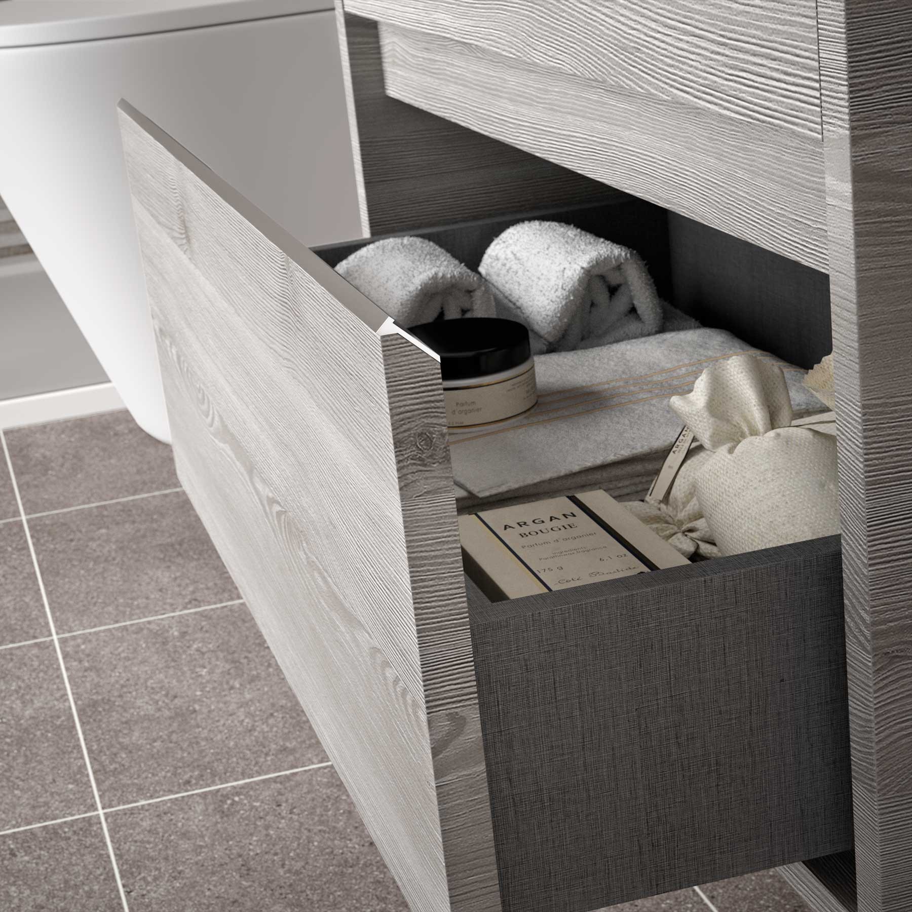 24075 SALGAR Мебель для умывальника S40 500 2 ящика BAY PINE 497 x 556 x 385 мм Лавровая сосна  - Вид №3