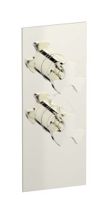 Комплект наружных частей термостата на 1 потребителей - вертикальная прямоугольная панель с ручками Belmondo WE ARE IB eua111plnbt Platinum Aqua