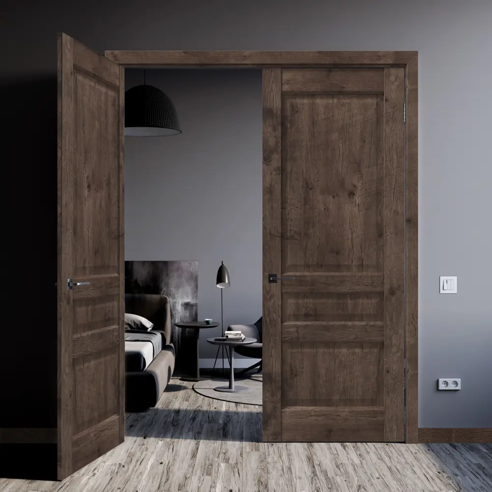 Комплект двери Artens Магнолия глухая 80x200 см ПВХ цвет акация с добором 100 мм STLM-2202501 - Вид №2