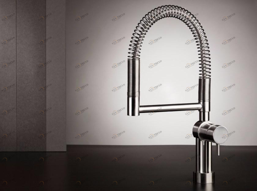 MINA Смеситель для кухни на одно отверстие с вытяжным душем Twist 9700