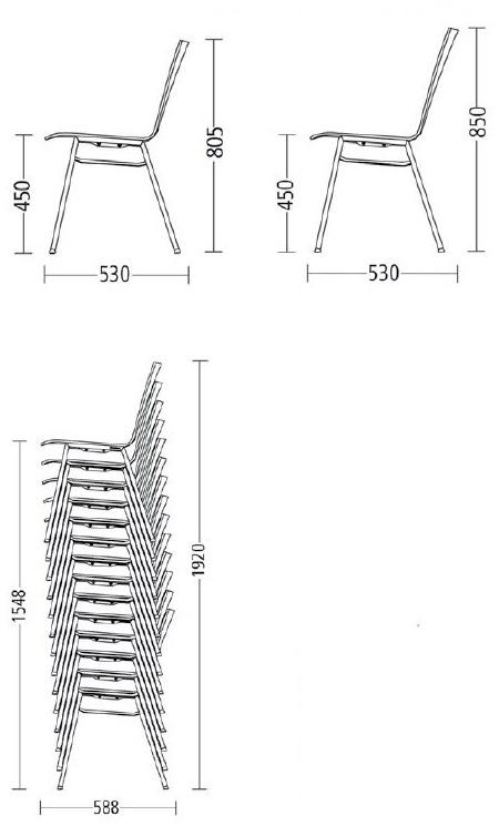 Wiesner-Hager Штабелируемое кресло для конференций из искусственной древесины с подлокотниками Update 6353 - Вид №2